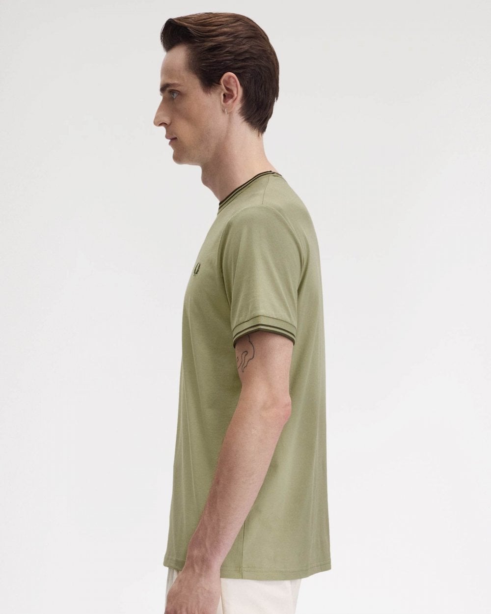 Fred Perry Mens Twin Tipped T-Shirt - Olive Mint/Night Green Y64