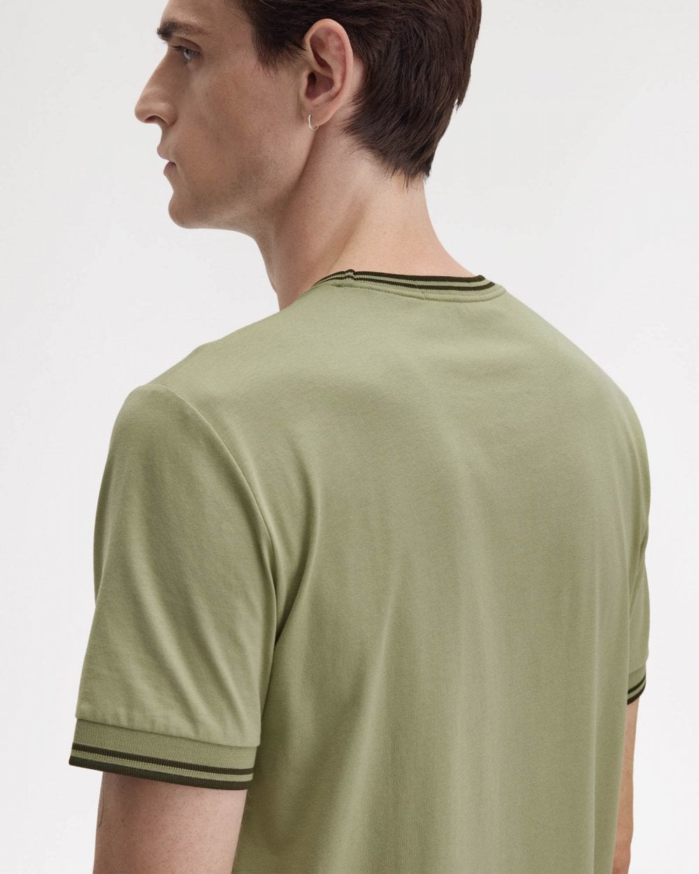 Fred Perry Mens Twin Tipped T-Shirt - Olive Mint/Night Green Y64