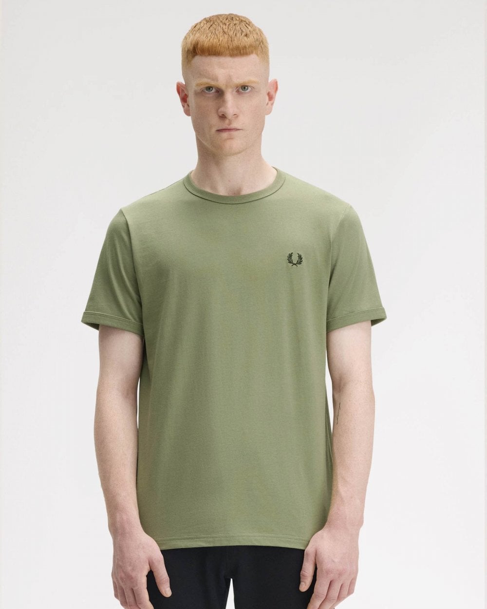 Fred Perry Mens Ringer T-Shirt - Olive Mint X88