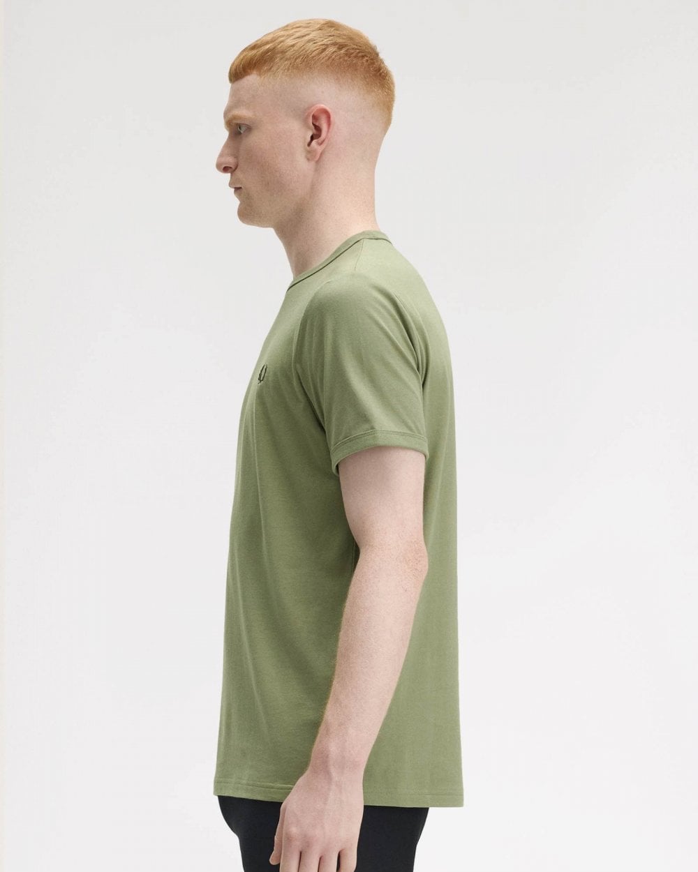 Fred Perry Mens Ringer T-Shirt - Olive Mint X88