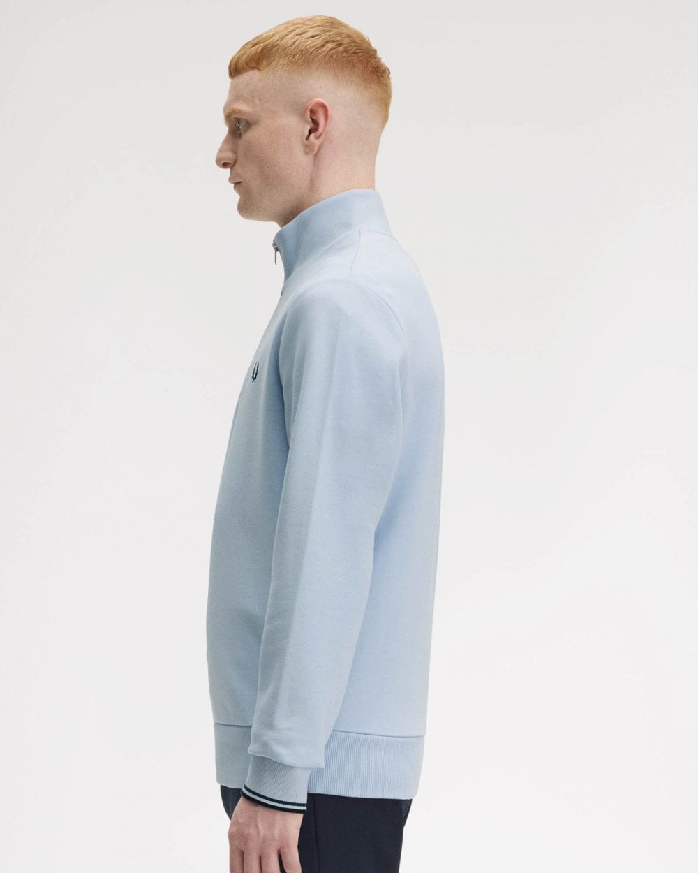 Fred Perry Mens Half Zip Sweatshirt - Light Smoke 146