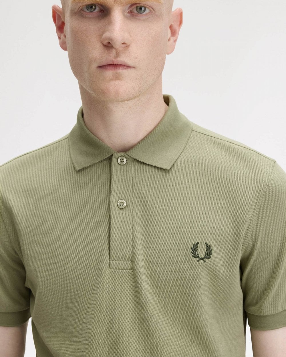 Fred Perry Mens Plain Signature Polo Shirt - Olive Mint/Night Green Y64