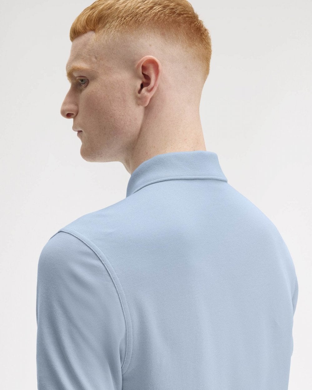 Fred Perry Mens Plain Signature Polo Shirt - Light Smoke/Navy Y69