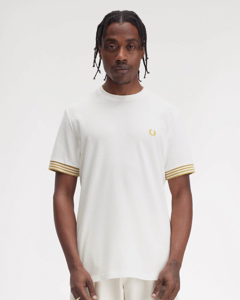 Fred Perry Mens Striped Cuff T-Shirt