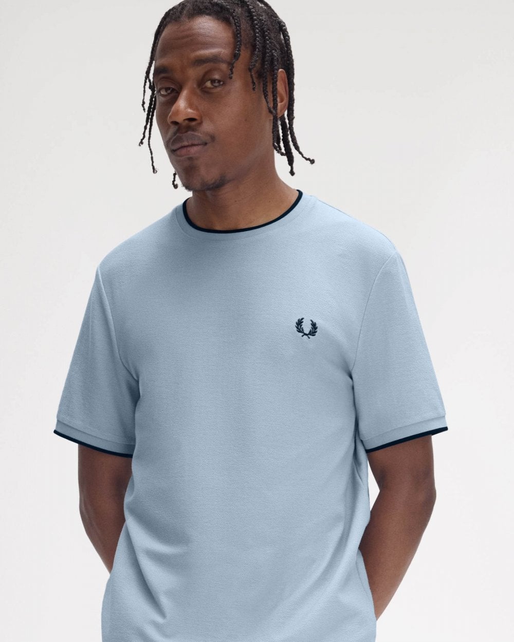 Fred Perry Mens Crepe Pique T-Shirt - Light Smoke 146