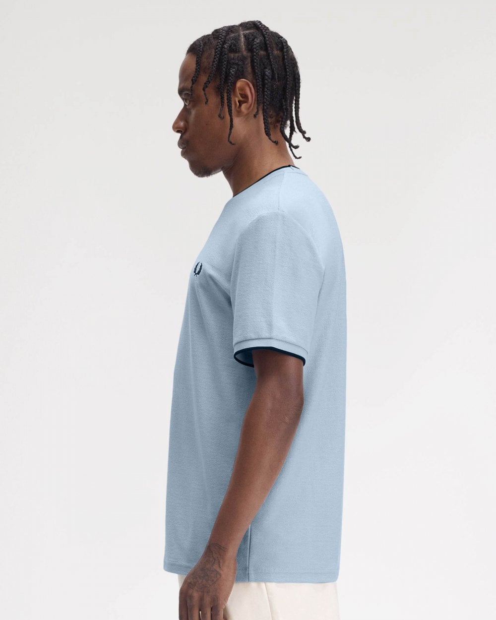 Fred Perry Mens Crepe Pique T-Shirt - Light Smoke 146