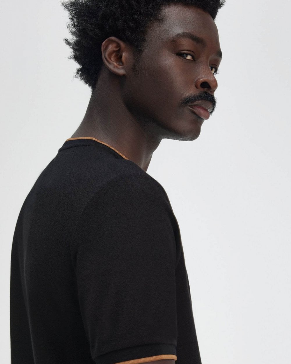 Fred Perry Mens Crepe Pique T-Shirt - Navy 795