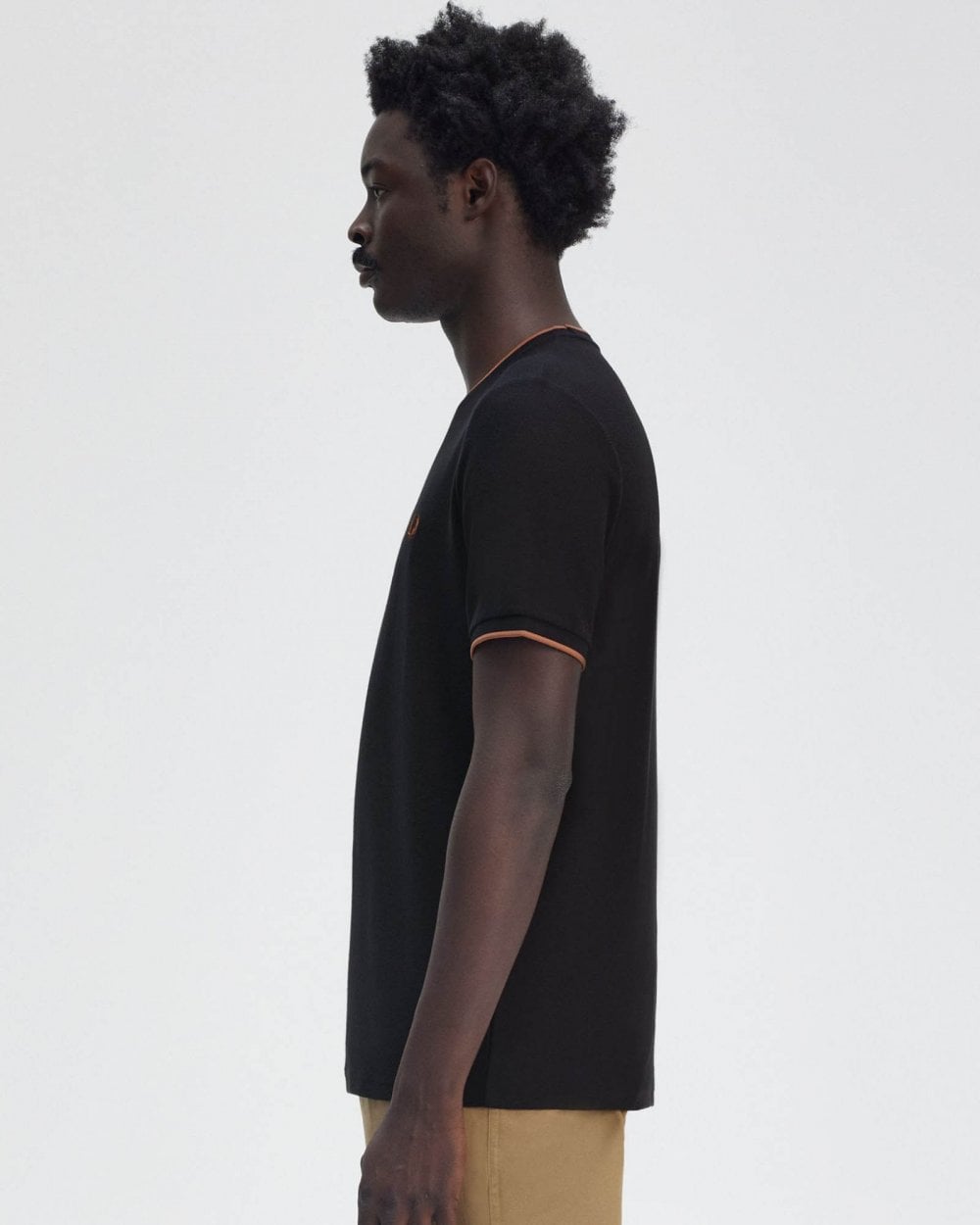 Fred Perry Mens Crepe Pique T-Shirt - Navy 795