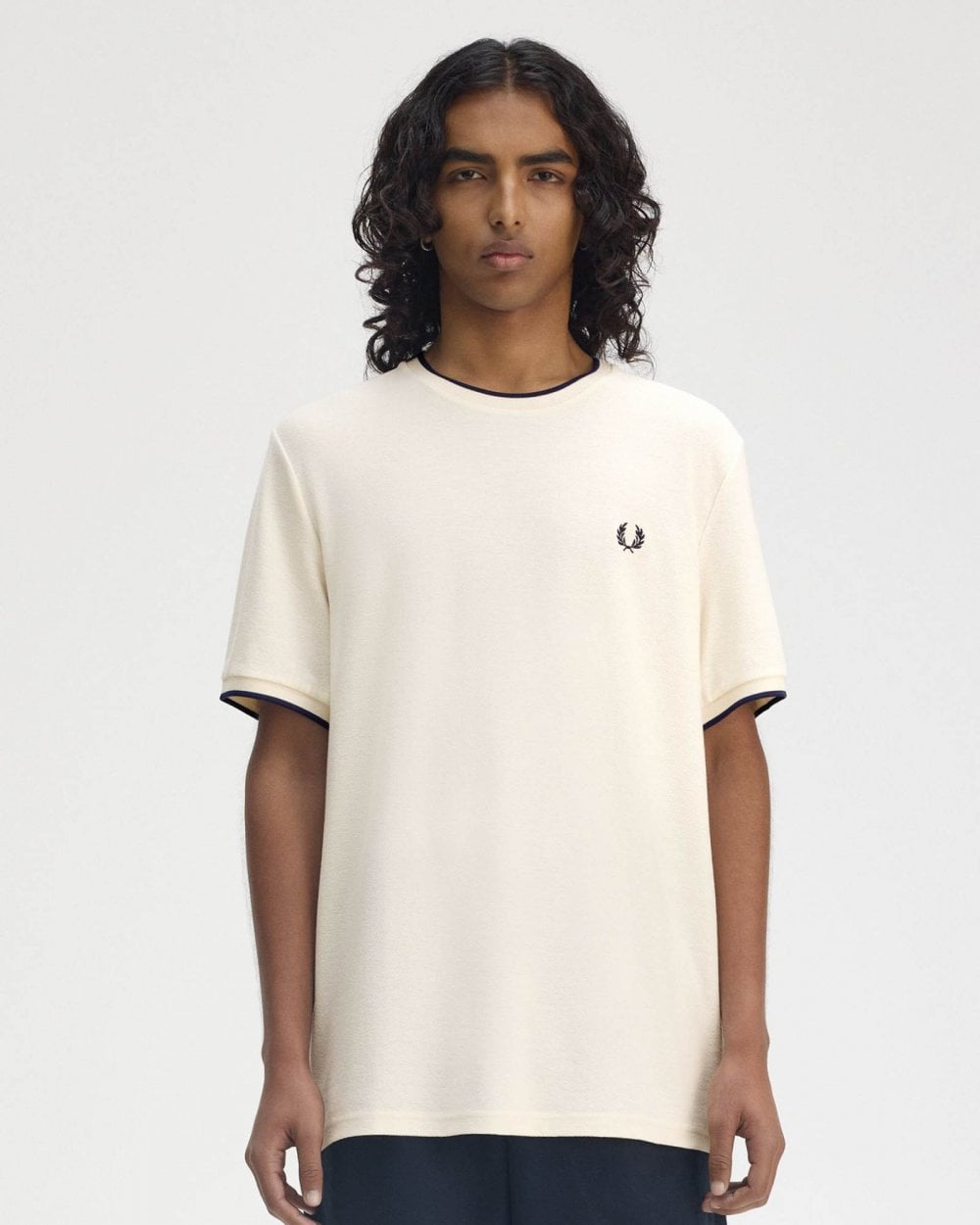 Fred Perry Mens Crepe Pique T-Shirt - Ecru 560