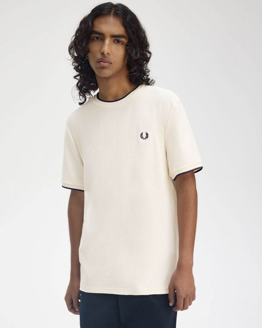 Fred Perry Mens Crepe Pique T-Shirt - Ecru 560