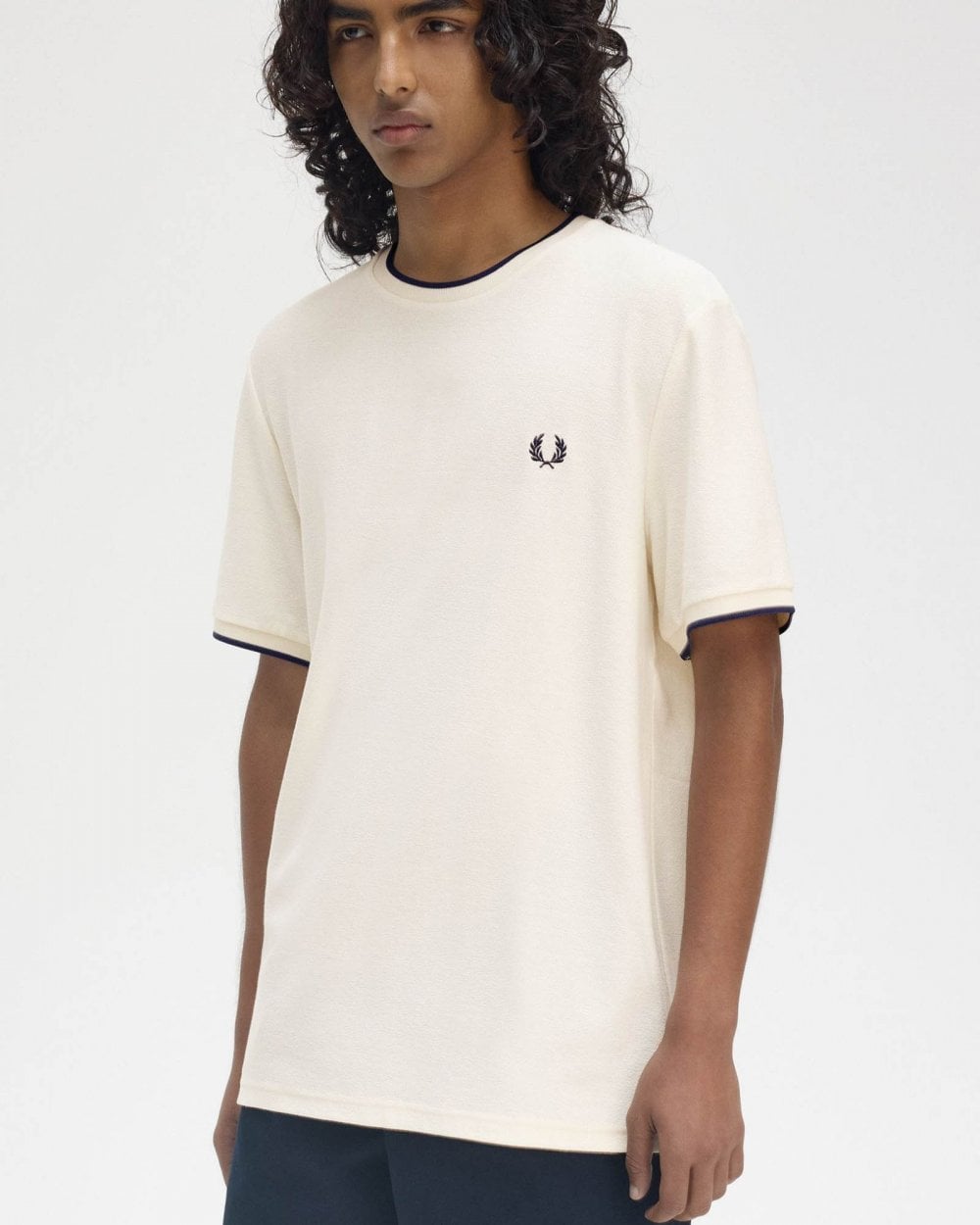 Fred Perry Mens Crepe Pique T-Shirt - Ecru 560