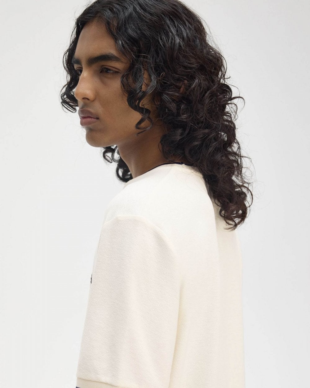 Fred Perry Mens Crepe Pique T-Shirt - Ecru 560