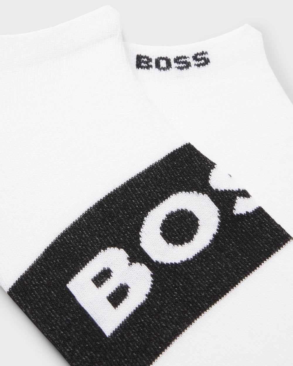 BOSS Orange 2-Pack Mens Ankle-Length Socks in Stretch Fabric - White 100