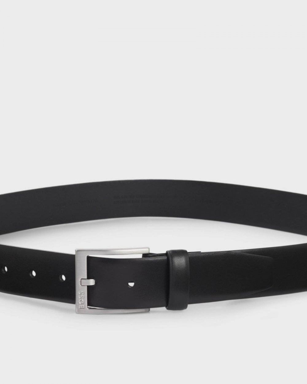 BOSS Orange Mens Italian-Leather Belt with Silver-Toned Buckle
