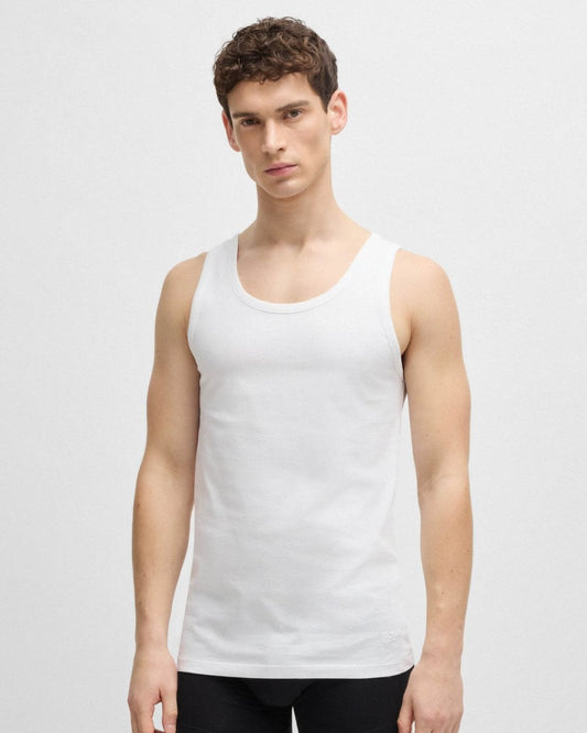 BOSS Orange BOSS Orange TankTop Classic Mens 3 Pack Cotton Underwear Vests with Embroidered Logos NOS