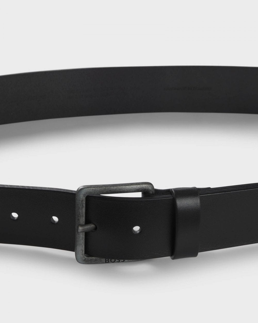 BOSS Orange Jeeko Mens Leather Belt with Logo Buckle NOS - Black 001
