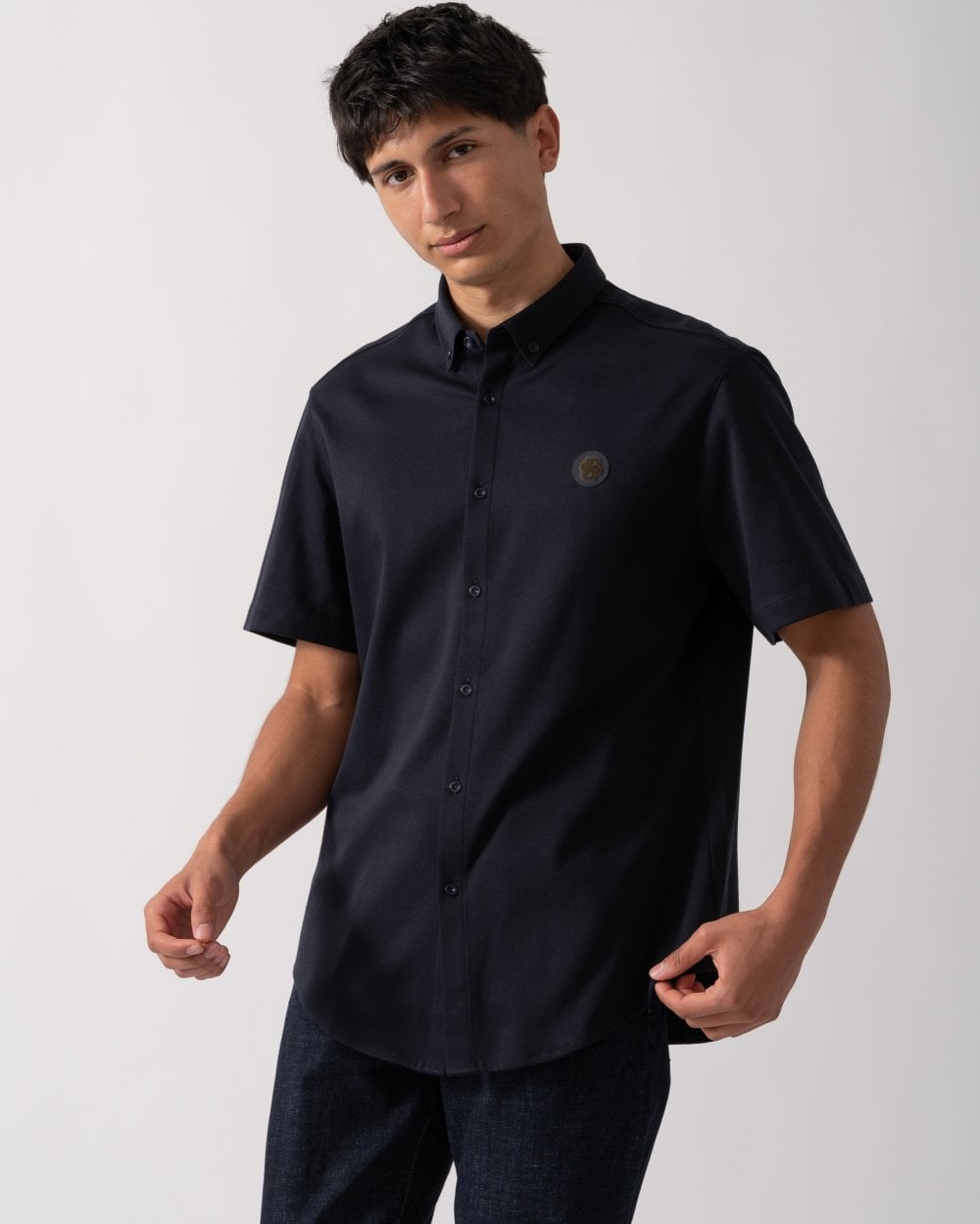 BOSS Green B Motion Mens Short Sleeve Shirt - Dark Blue 403