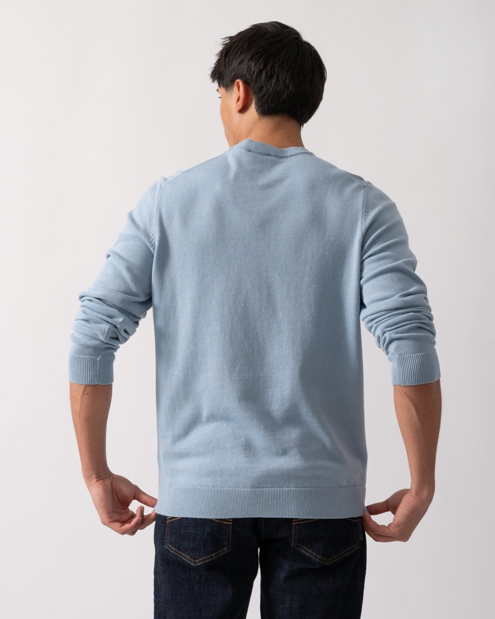 HUGO San Cassius Mens Crew Neck Sweater - Open Blue 483