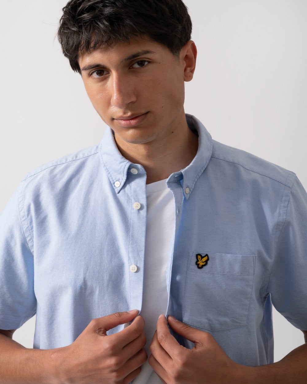 Lyle & Scott Short Sleeve Oxford Mens Shirt - X41 Riviera