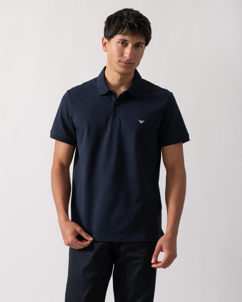 Emporio Armani Mens Eagle Logo Beach Polo - Armani Blue