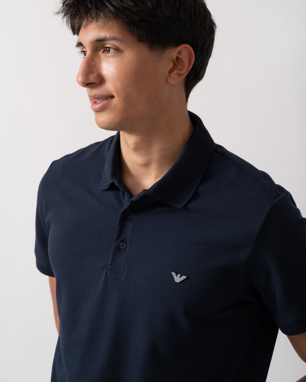 Emporio Armani Mens Eagle Logo Beach Polo - Armani Blue