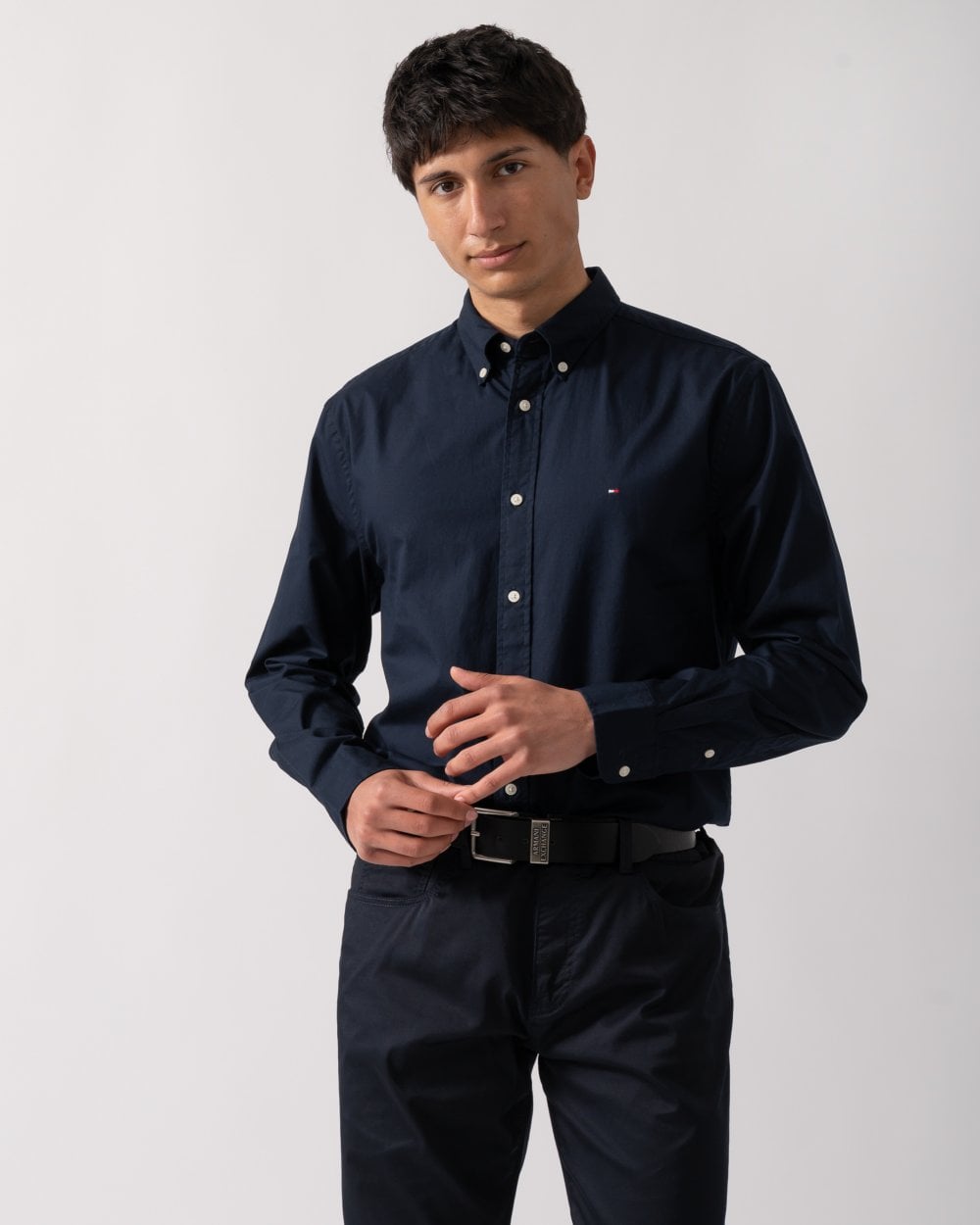 Tommy Hilfiger Core Flex Poplin Mens Long Sleeve Shirt - Desert Sky