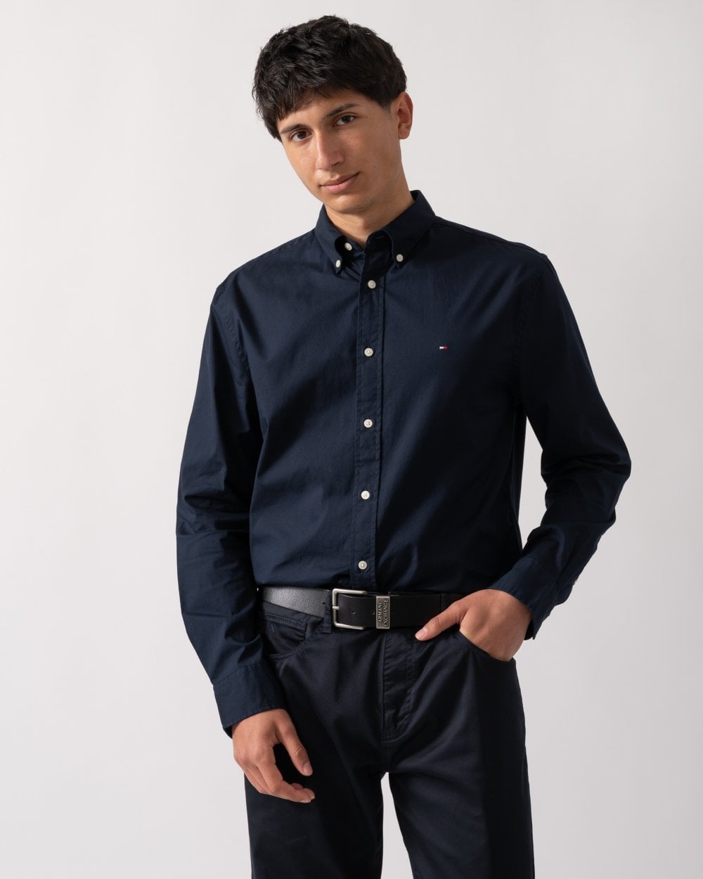 Tommy Hilfiger Core Flex Poplin Mens Long Sleeve Shirt - Desert Sky