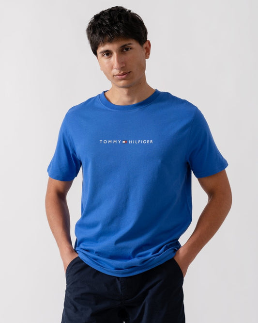 Tommy Hilfiger Short Sleeve Mens Logo T Shirt - Verona Blue