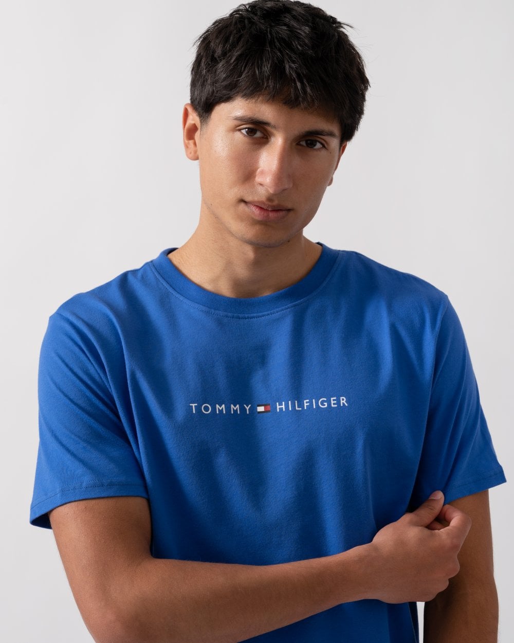 Tommy Hilfiger Short Sleeve Mens Logo T Shirt - Verona Blue