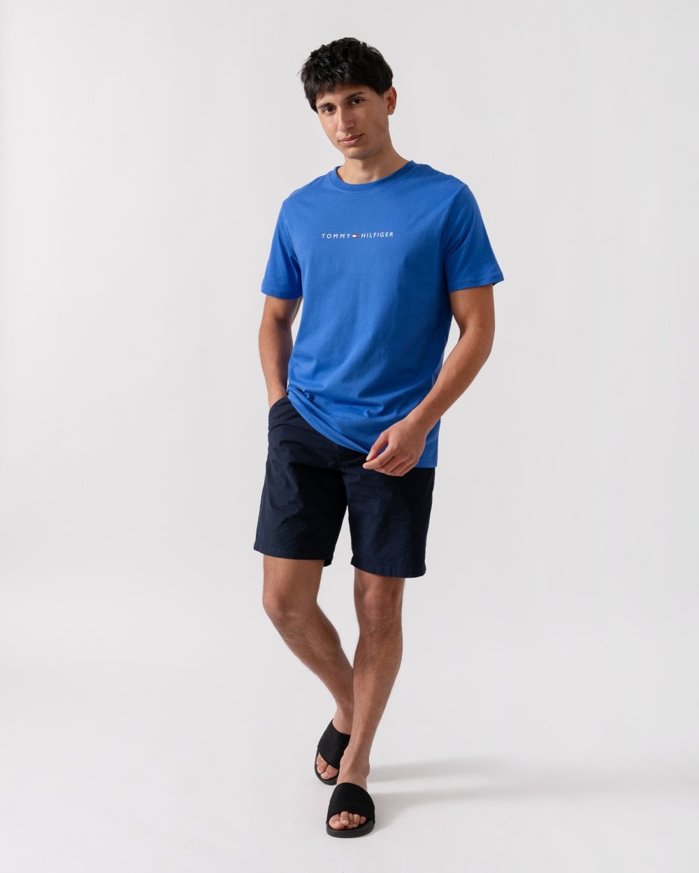 Tommy Hilfiger Short Sleeve Mens Logo T Shirt - Verona Blue