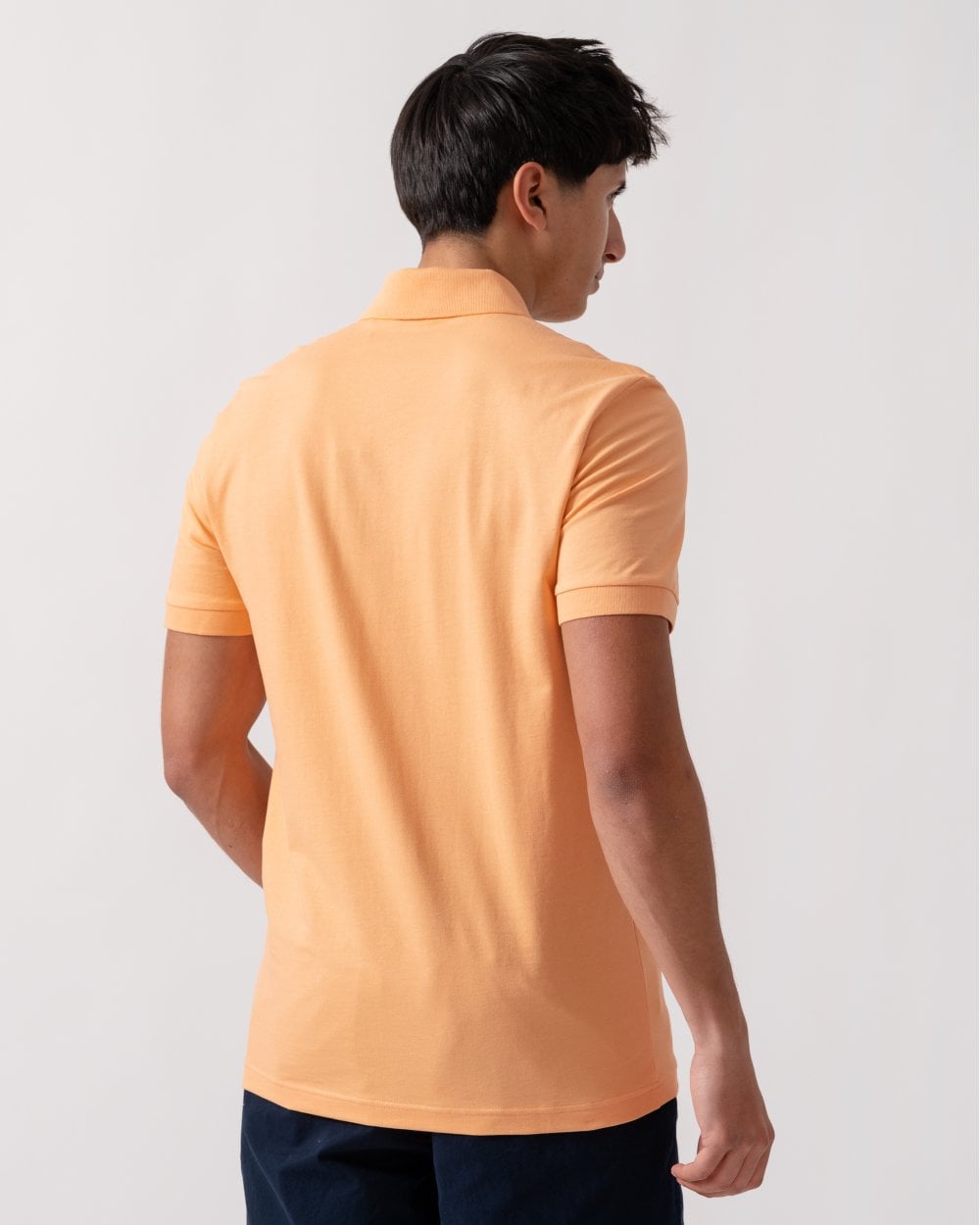 BOSS Orange Passenger Mens Stretch-Cotton Slim-Fit Polo Shirt with Logo Patch - Light/Pastel Orange 833