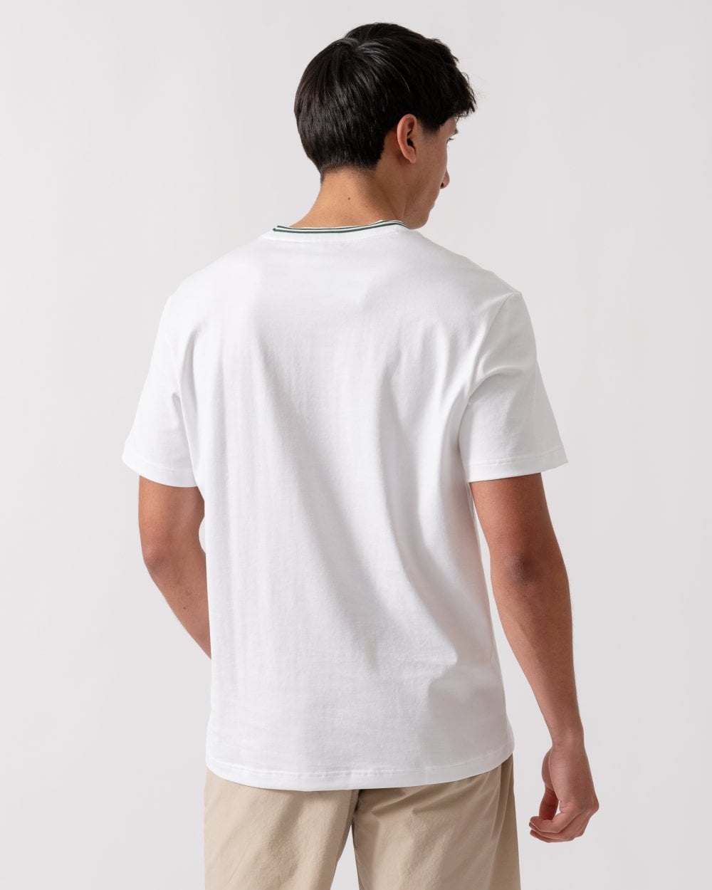 Lacoste Contrast Collar Mens T- Shirt - White 001