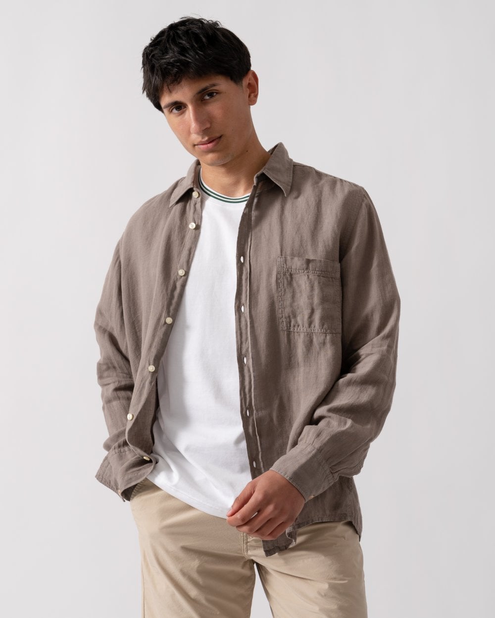 BOSS Orange Relegant 6 Mens Long Sleeve Shirt 50537381 - Open Beige 294