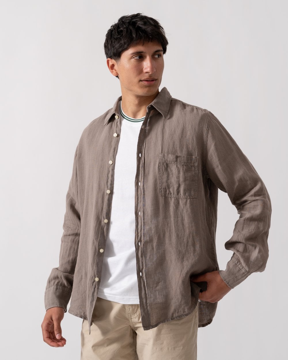 BOSS Orange Relegant 6 Mens Long Sleeve Shirt 50537381 - Open Beige 294