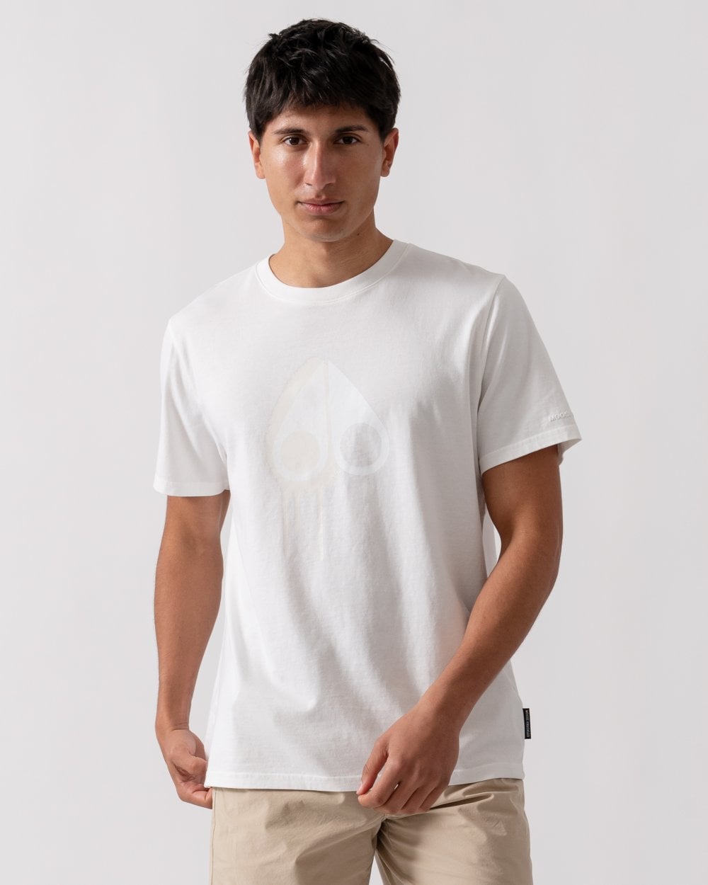 Moose Knuckles Augustine Mens Printed Logo T-Shirt - Milky Way/Bone 1688