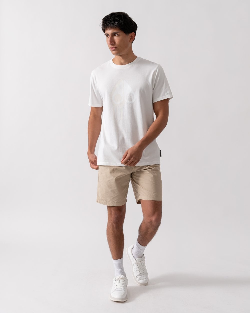 Moose Knuckles Augustine Mens Printed Logo T-Shirt - Milky Way/Bone 1688