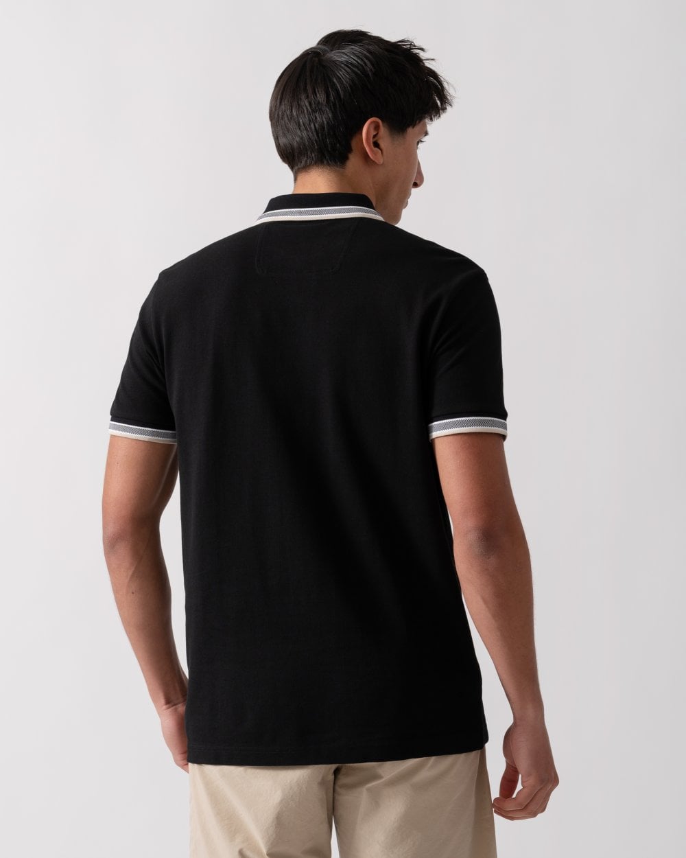 BOSS Green Paddy Mens Cotton-Piqué Polo Shirt with Contrast Logo - Charcoal 018