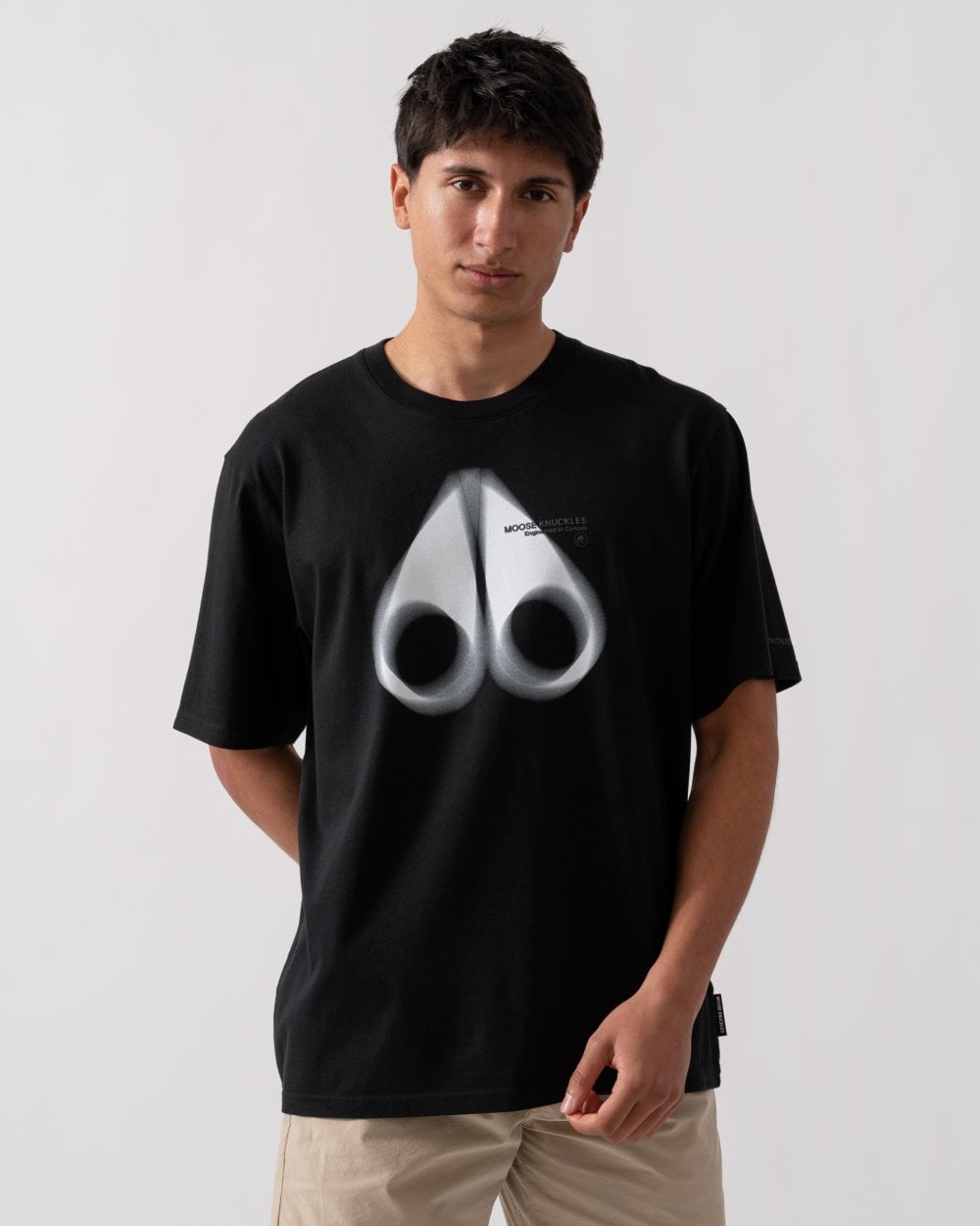 Moose Knuckles Maurice Mens Blur Logo T-Shirt - Black 292
