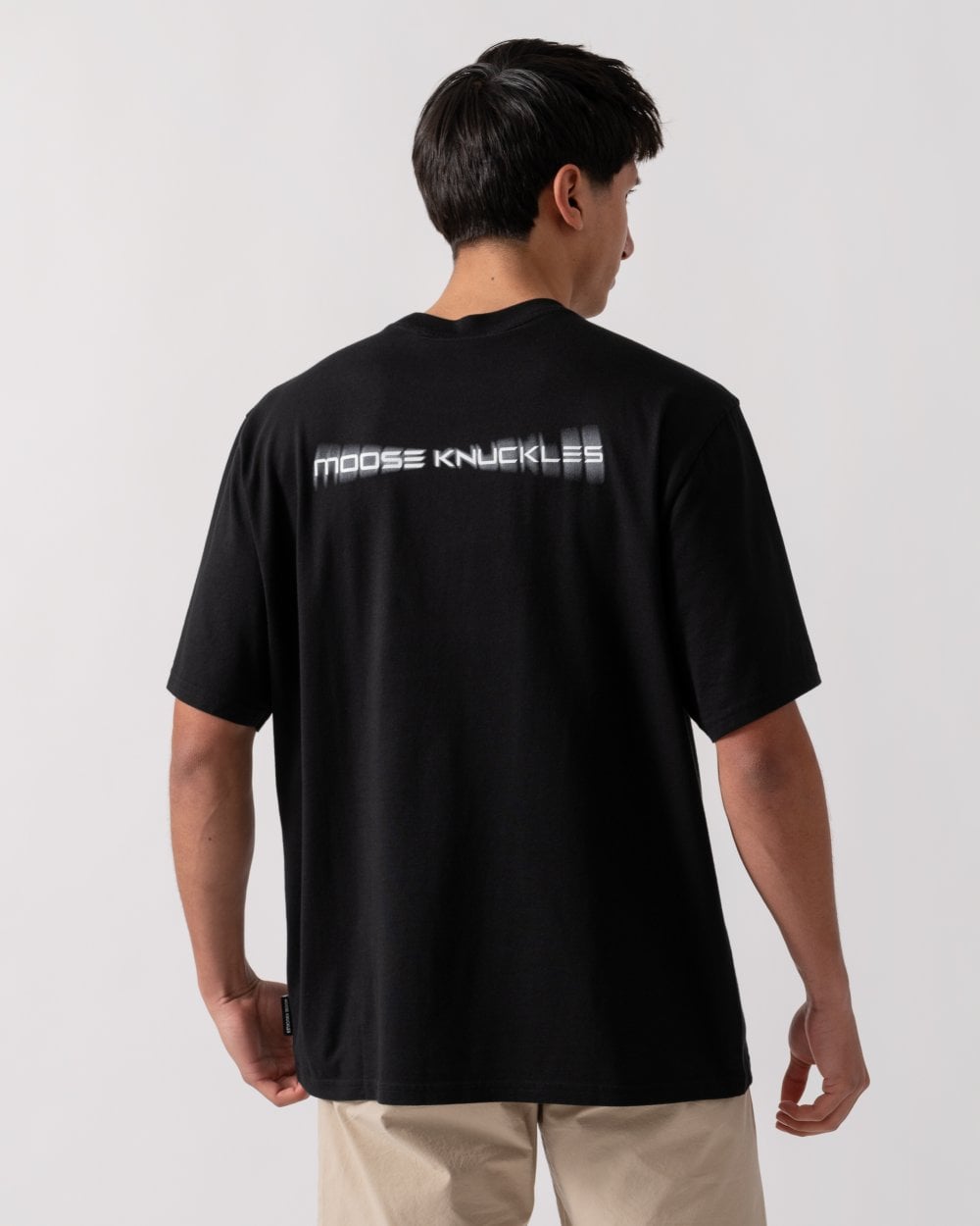 Moose Knuckles Maurice Mens Blur Logo T-Shirt - Black 292