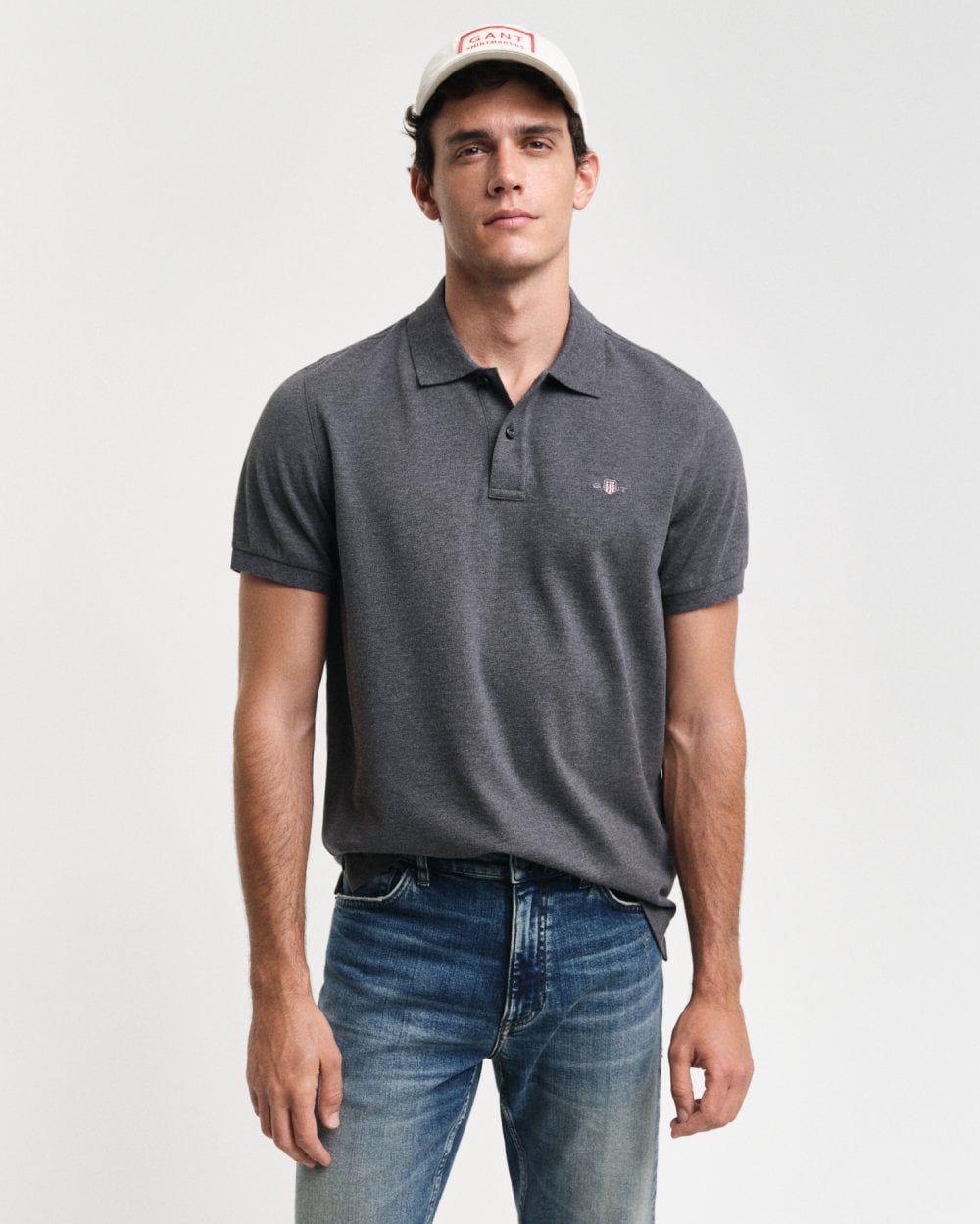 GANT Mens Regular Fit Short Sleeve Shield Logo Pique Polo