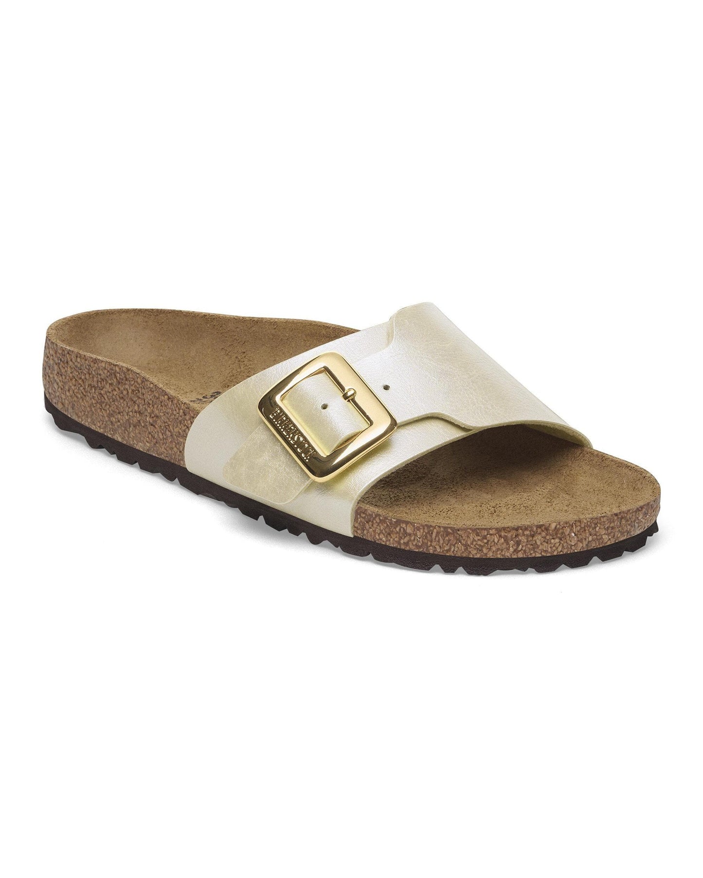 Birkenstock Catalina Cushion Big Buckle Womens Birko-Flor Sandals - Graceful Pearl White