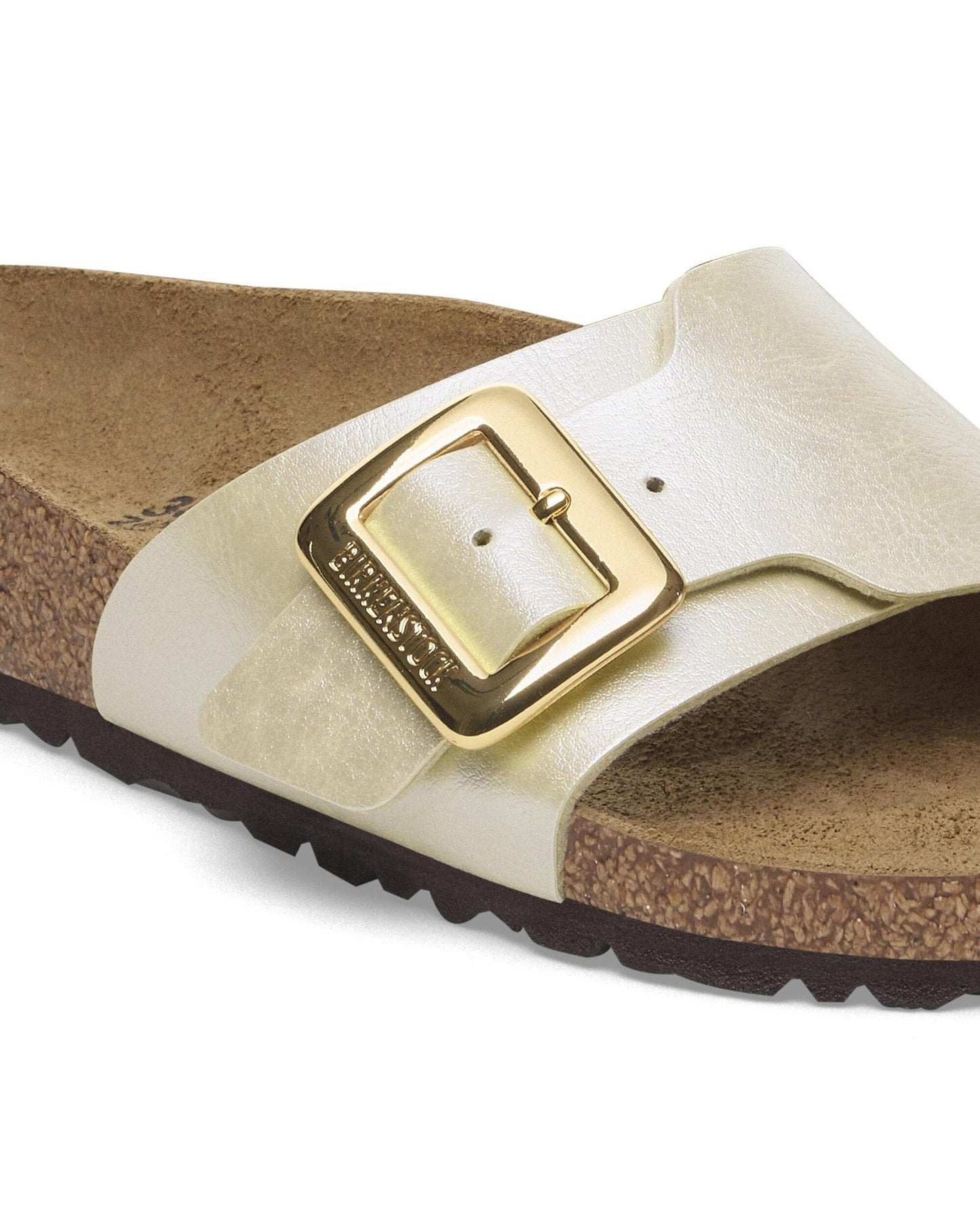 Birkenstock Catalina Cushion Big Buckle Womens Birko-Flor Sandals - Graceful Pearl White
