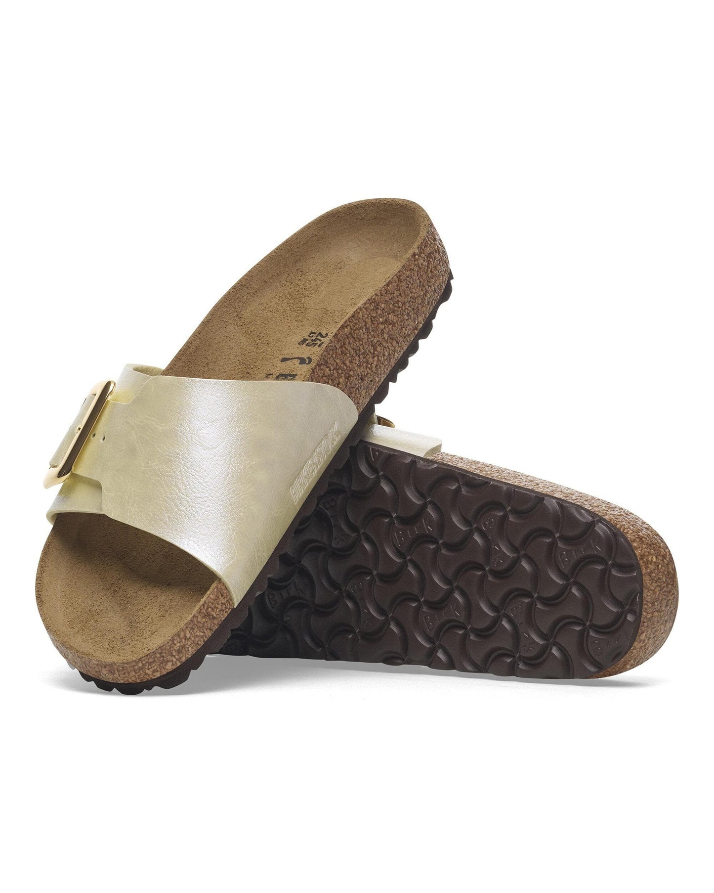 Birkenstock Catalina Cushion Big Buckle Womens Birko-Flor Sandals - Graceful Pearl White