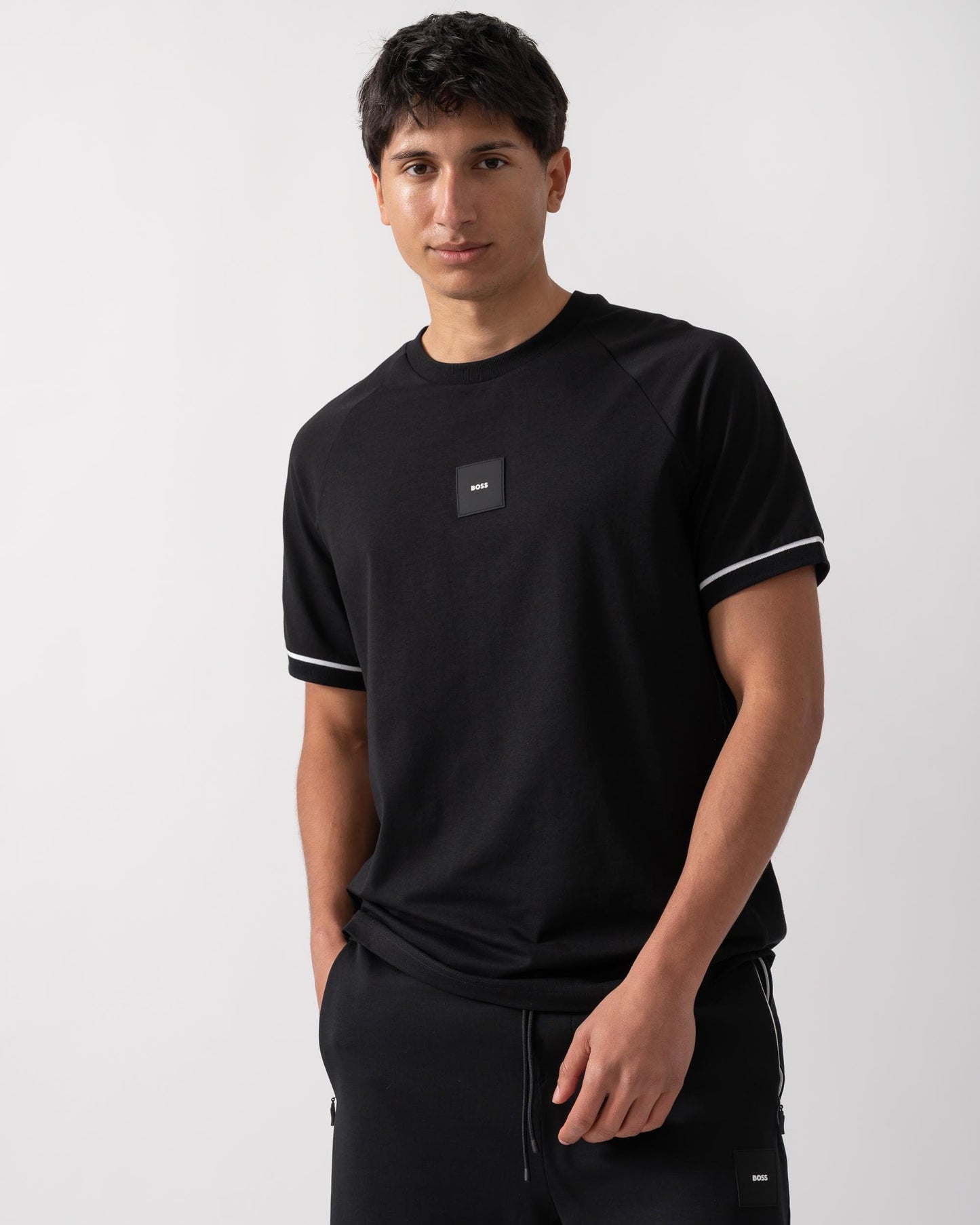 BOSS Green Tee Rib AC Mens T-Shirts - Black 001