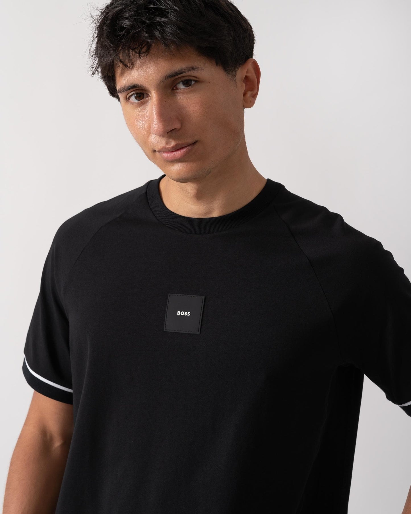 BOSS Green Tee Rib AC Mens T-Shirts - Black 001