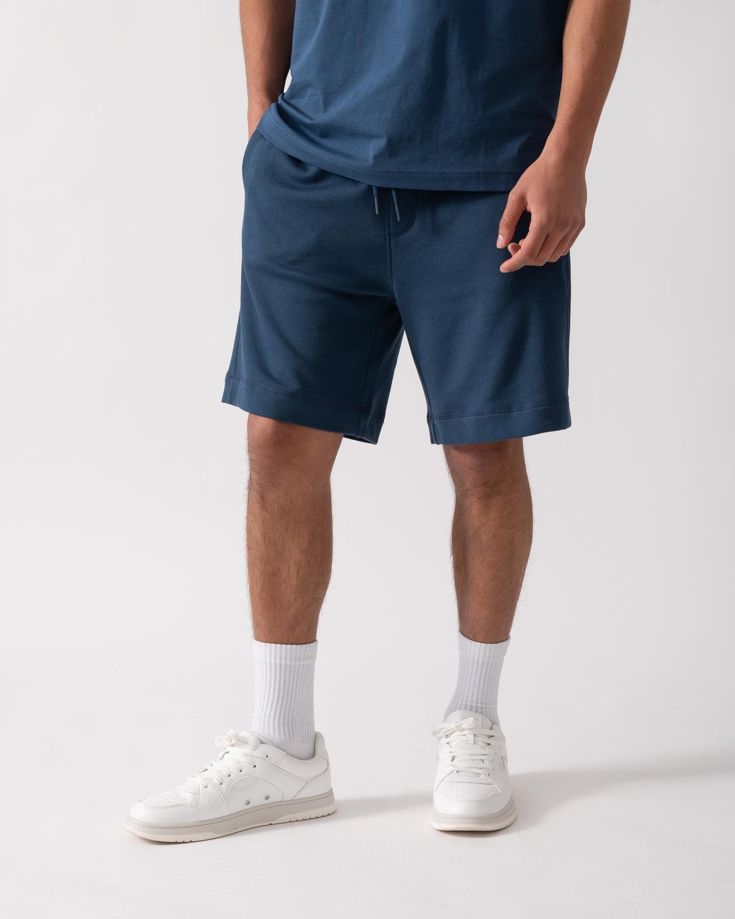 BOSS Orange Sewalk Mens Cotton-Terry Shorts With Logo Badge - Open Blue 466