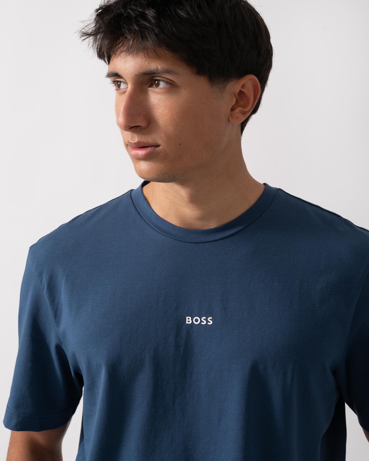 BOSS Orange TChup Mens Crew Neck Small Logo T-Shirt - Open Blue 466