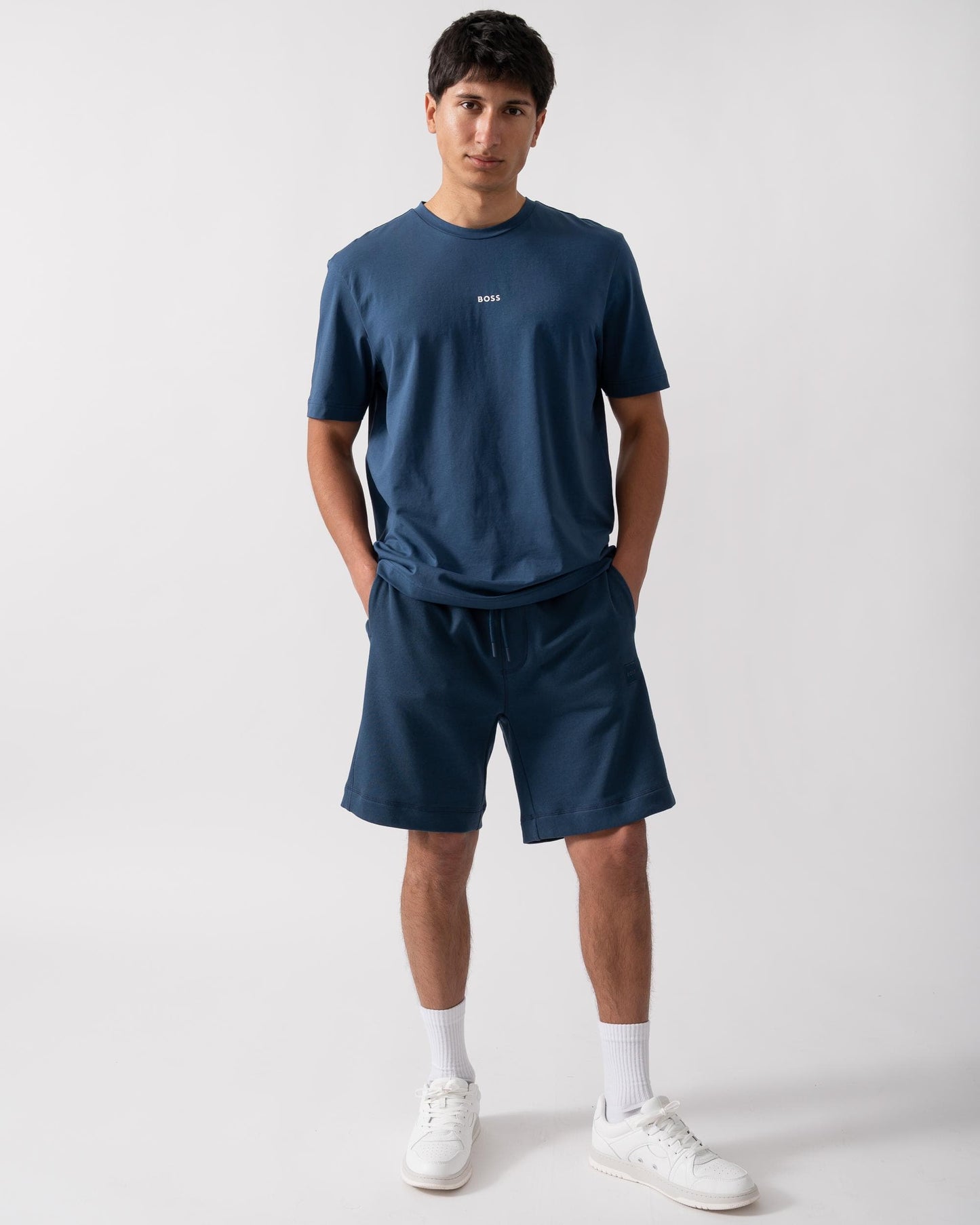 BOSS Orange TChup Mens Crew Neck Small Logo T-Shirt - Open Blue 466