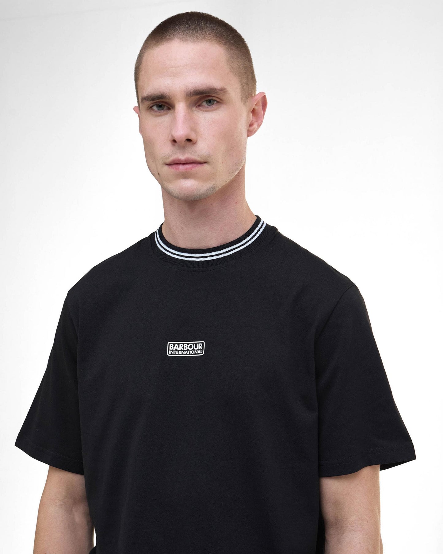 Barbour International Central Logo Mens T-Shirt - Black