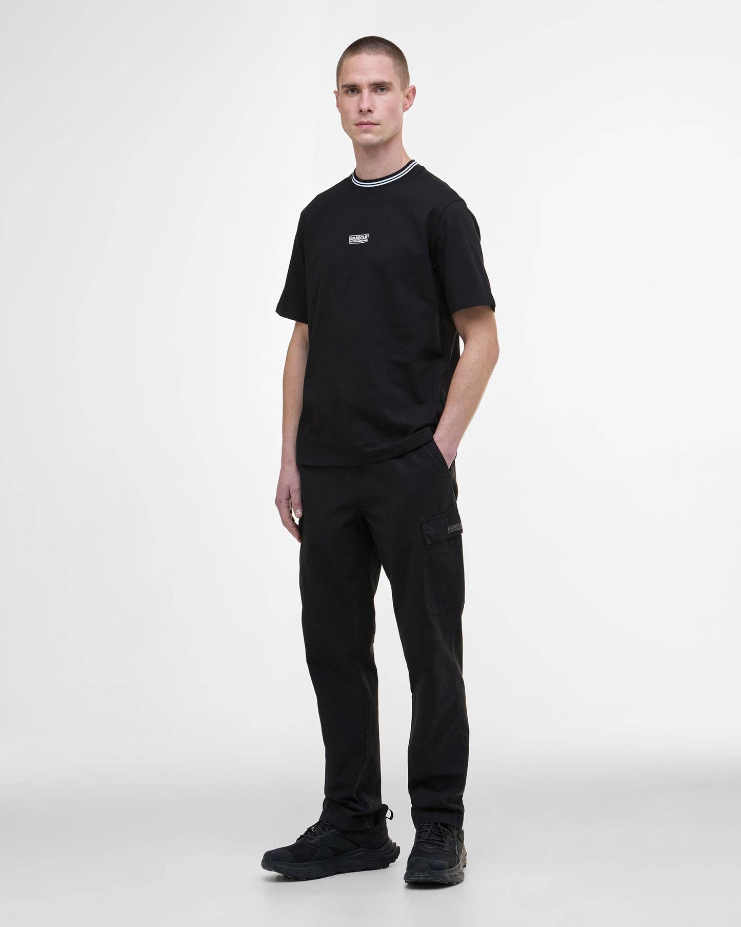 Barbour International Central Logo Mens T-Shirt - Black